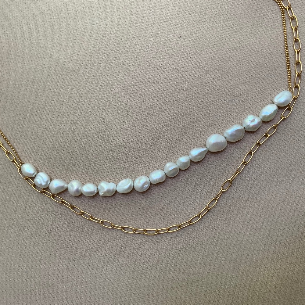 Anthropologie Pearl Layered Necklace